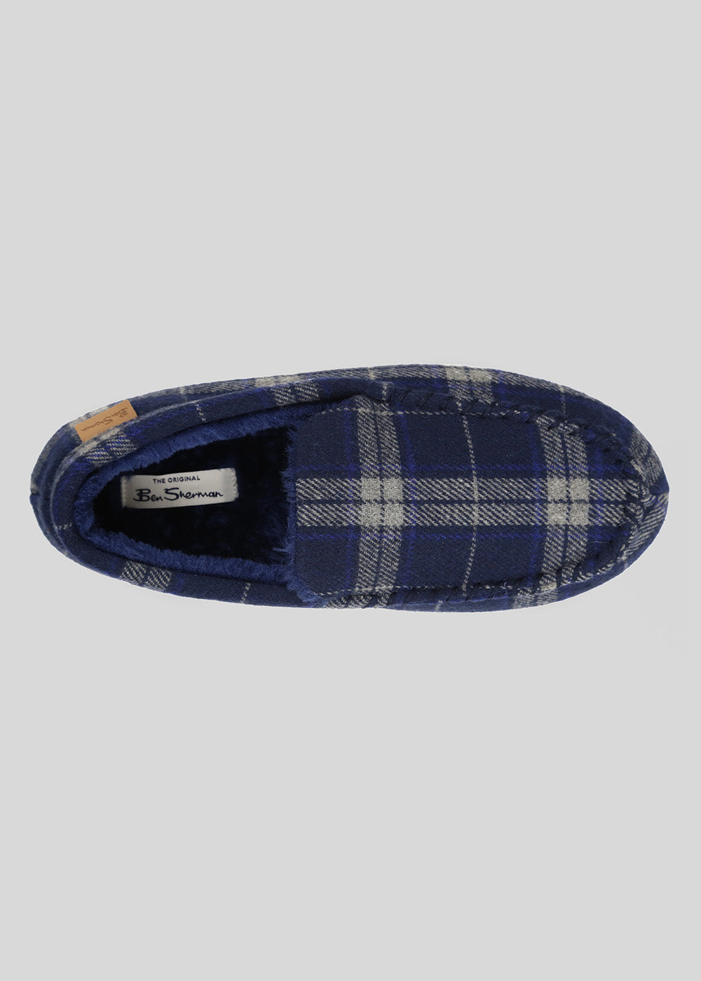 Slipper Ben Sherman Gritti Palace Check Moccasin Bleu Marine | QPW-02662693